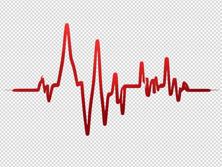 PSD heart beat on ecg red heartbeat line png transparent