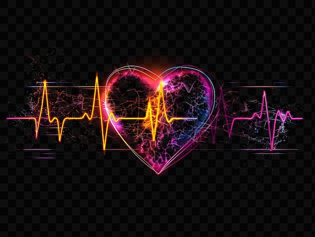 PSD heart beat with a heart on the screen