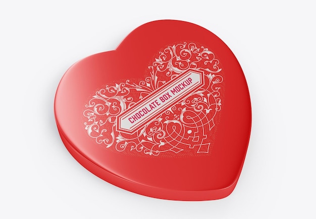 PSD Мокап шоколадных конфет heart box