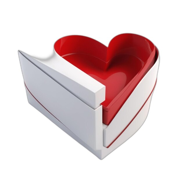 PSD heart box psd op een witte achtergrond