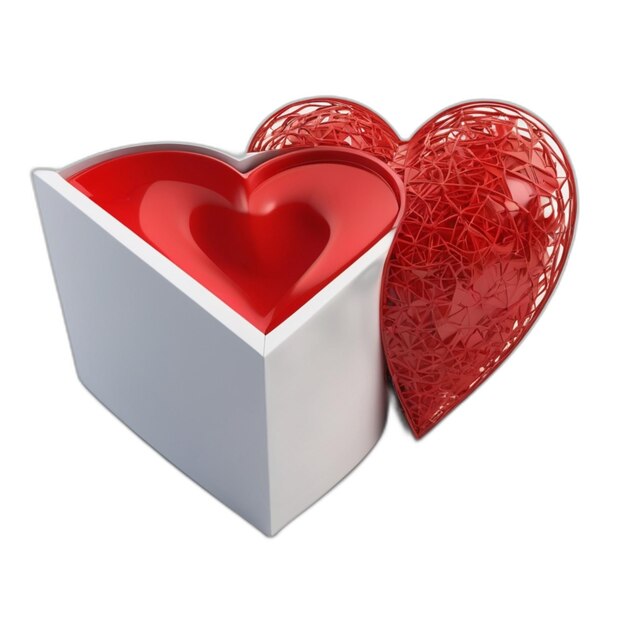 Heart box psd op een witte achtergrond