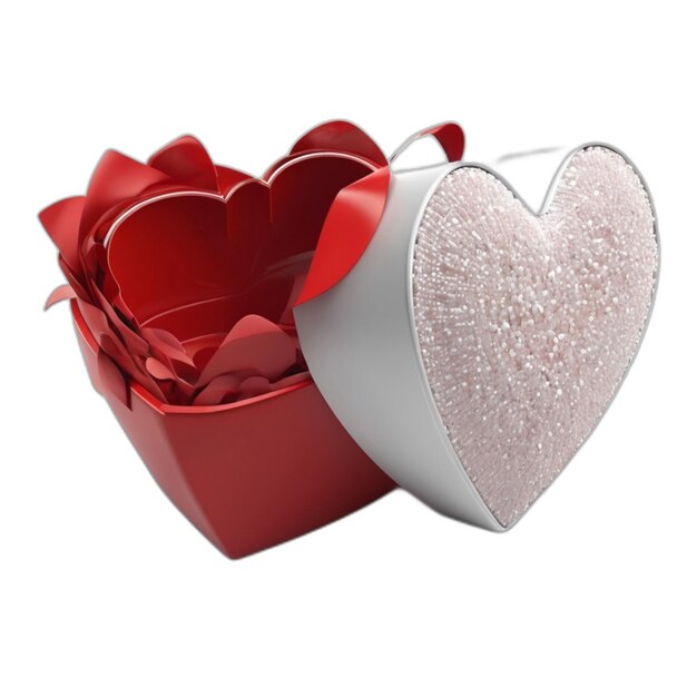 PSD heart box psd on a white background