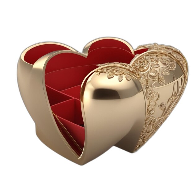 Heart box psd on a white background