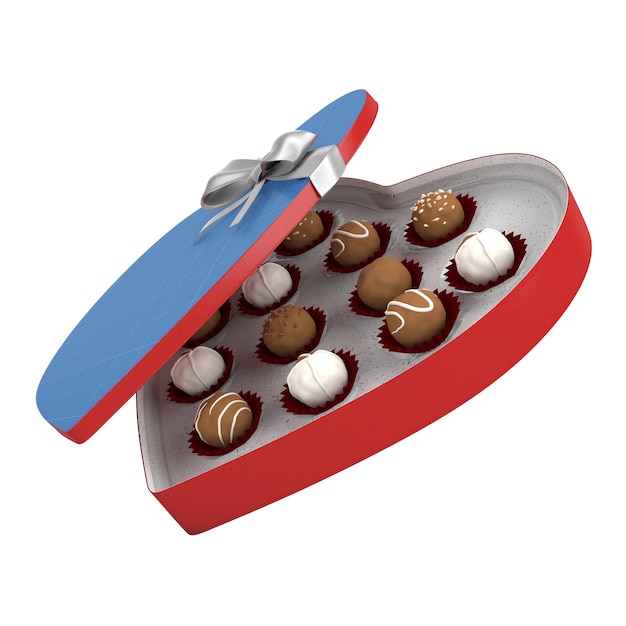 PSD scatola di cioccolatini a cuore
