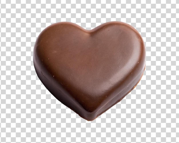 PSD cuore di cioccolato isolato su uno sfondo trasparente