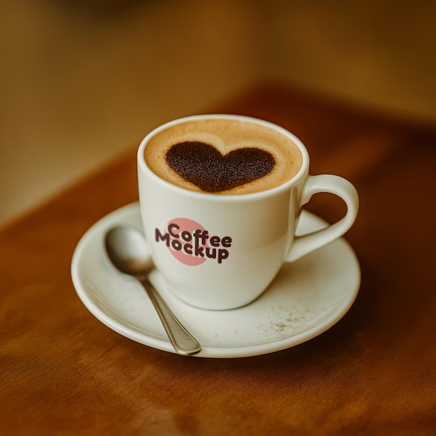 heart coffee mug mockup