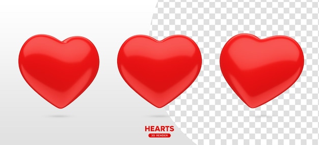 Heart collection 3d render