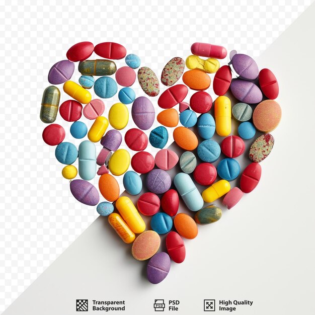 Heart of colored pills