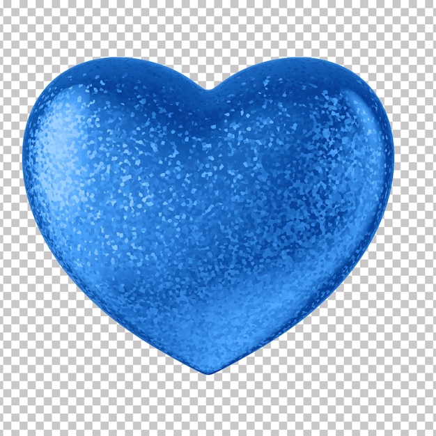 PSD cuore per la composizione della festa del papà cuore glitter blu con sfondo trasparente