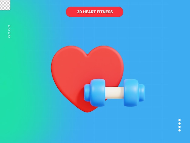 heart fitness 3d icon