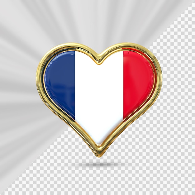 PSD Сердце флаг франции
