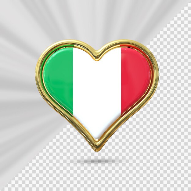 PSD cuore bandiera italia