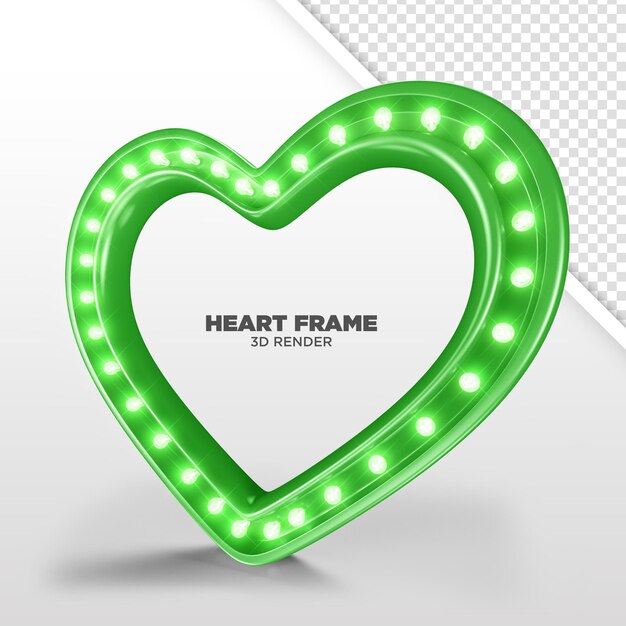 Heart frame 3d render isolated for composition