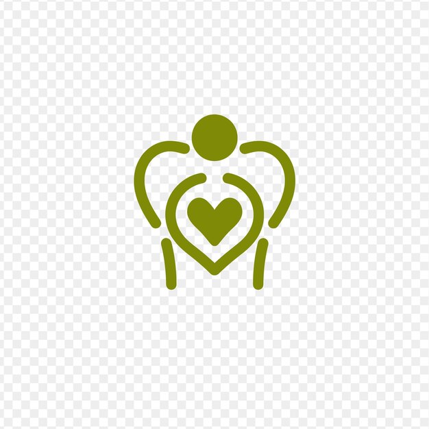 PSD heart on a green background