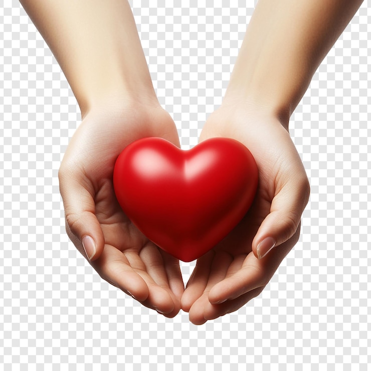 PSD heart in hands