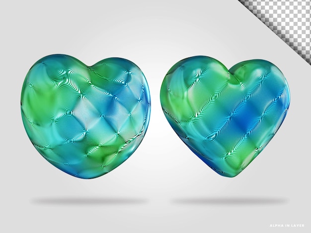 Illustrazione di rendering 3d isolata dell'icona del cuore