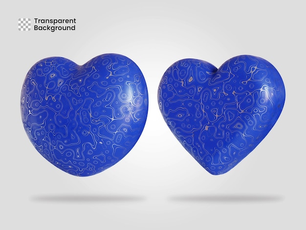 Illustrazione di rendering 3d isolata dell'icona del cuore