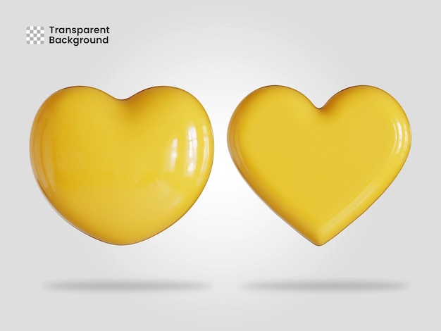 PSD illustrazione di rendering 3d isolata dell'icona del cuore