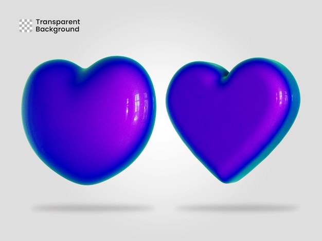 Illustrazione di rendering 3d isolata dell'icona del cuore