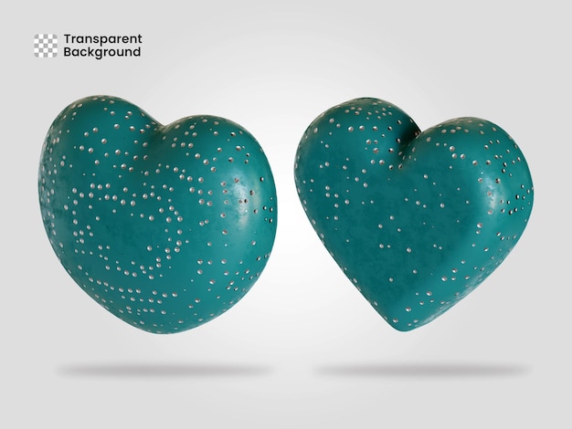 Illustrazione di rendering 3d isolata dell'icona del cuore