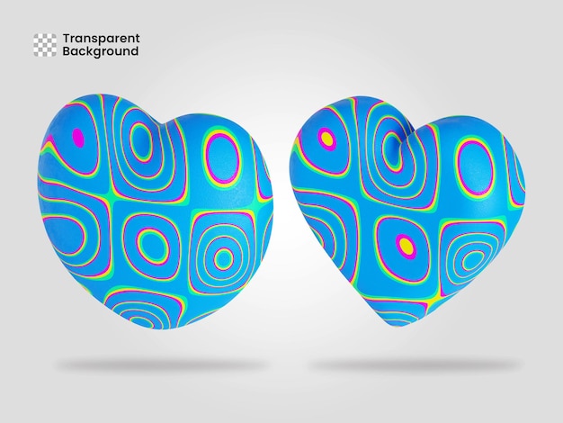 Illustrazione di rendering 3d isolata dell'icona del cuore