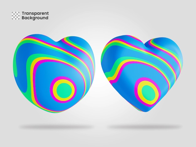 ハート アイコン分離 3 d レンダリング図