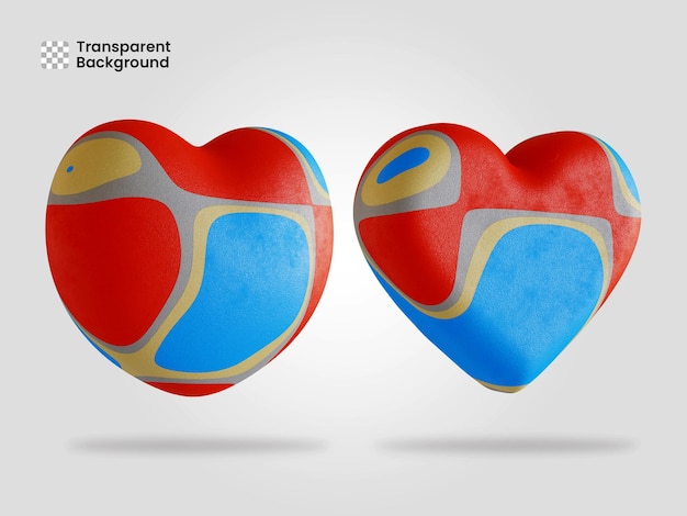 Illustrazione di rendering 3d isolata dell'icona del cuore