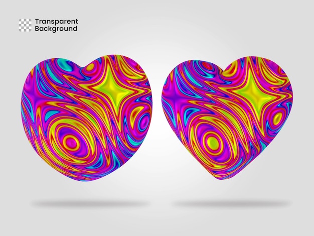 PSD heart icon isolated 3d render illustration