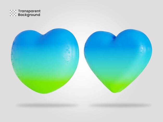 Illustrazione di rendering 3d isolata dell'icona del cuore