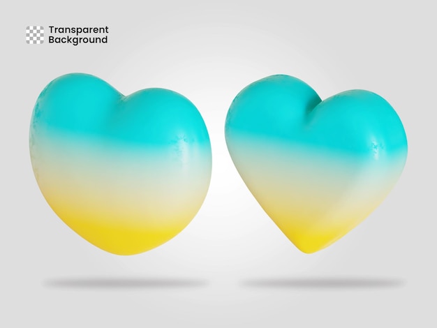 PSD heart icon isolated 3d render illustration