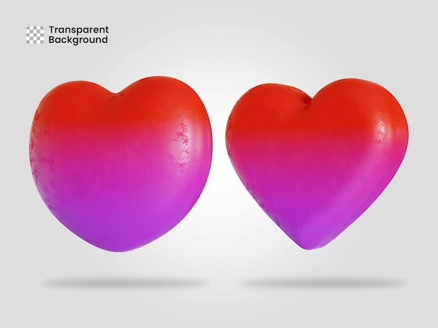 Heart icon isolated 3d render illustration