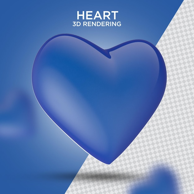 Heart icon transparent 3d psd