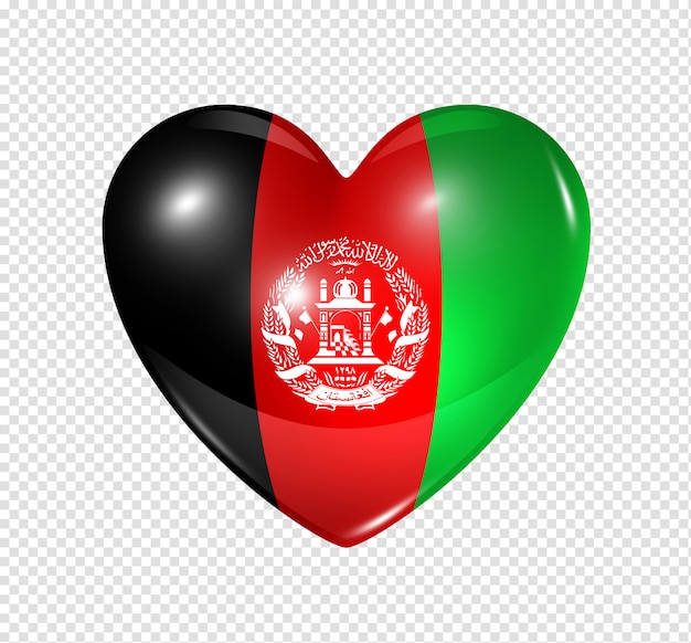 PSD heart icon with flag of afghanistan