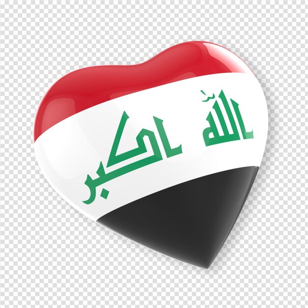 Heart in 3d render with flag of iraq