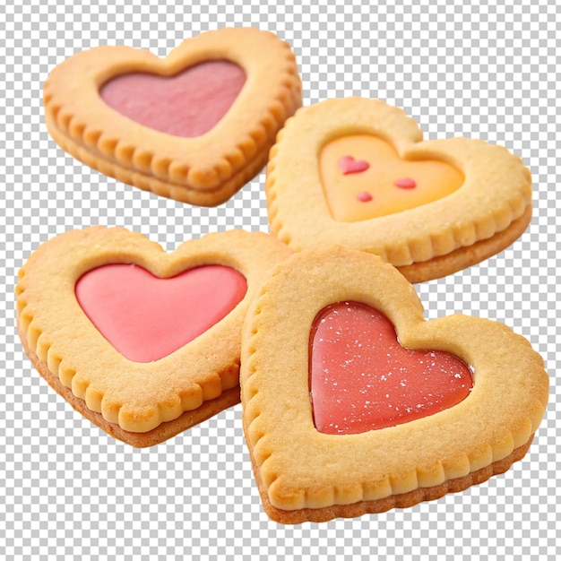 heart jelly cookies isolated on white background