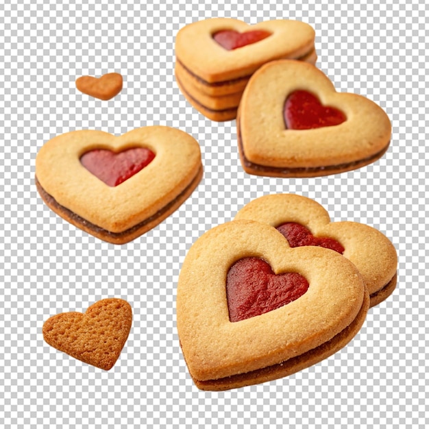heart jelly cookies isolated on white background