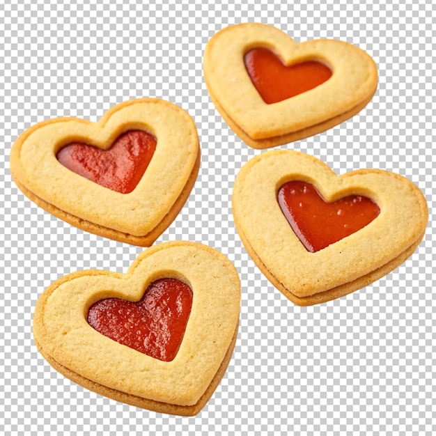heart jelly cookies isolated on white background