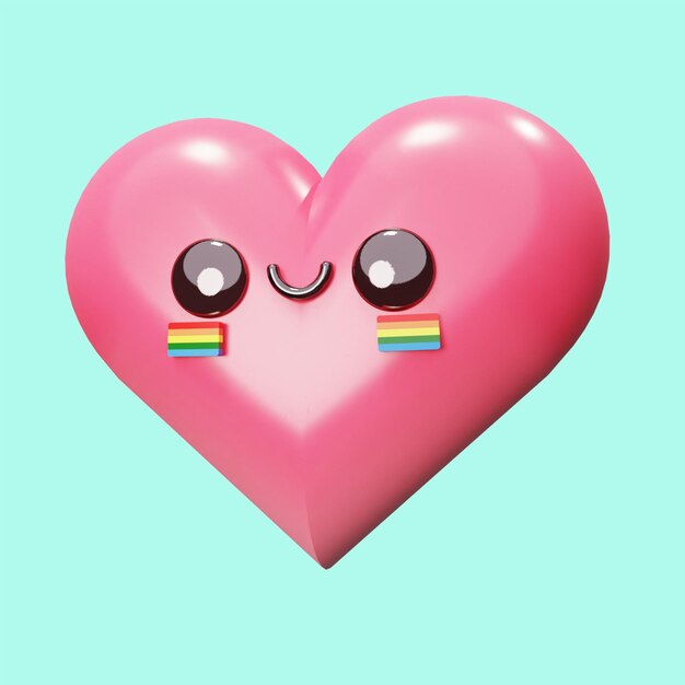 PSD heart kawaii 3d lgbtiq