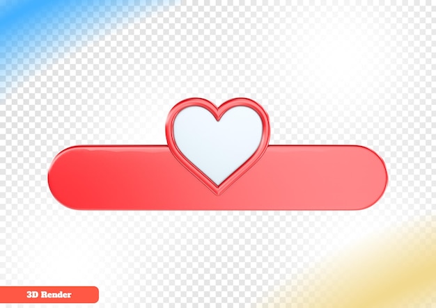 PSD heart label 3d rendering