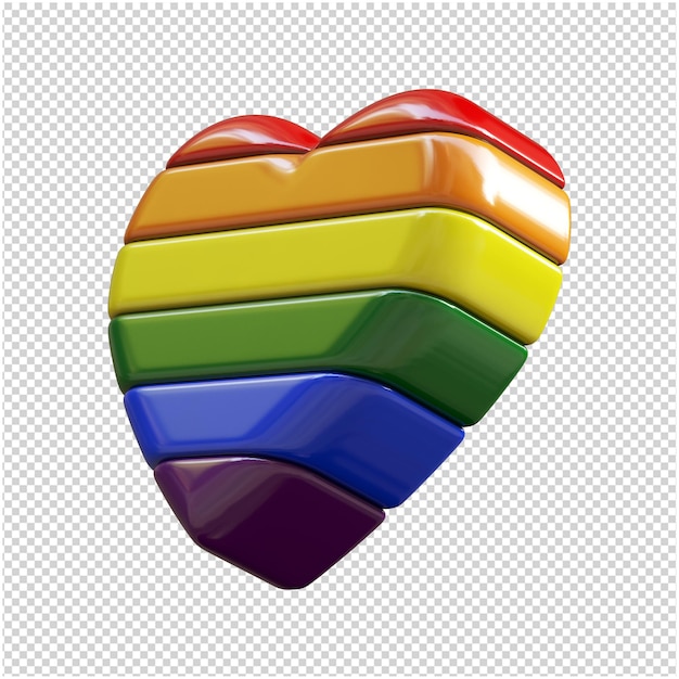 PSD cuore nei colori della bandiera lgbt