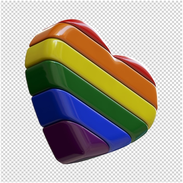 PSD heart in lgbt flag colors