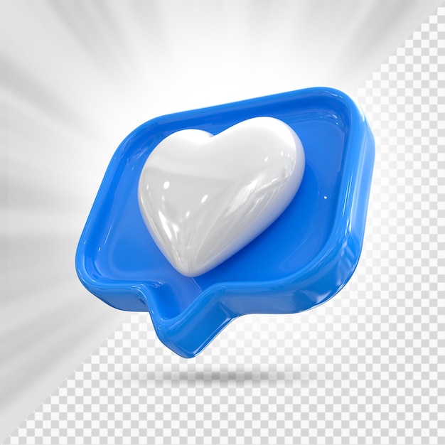 PSD icona di amore del cuore 3d