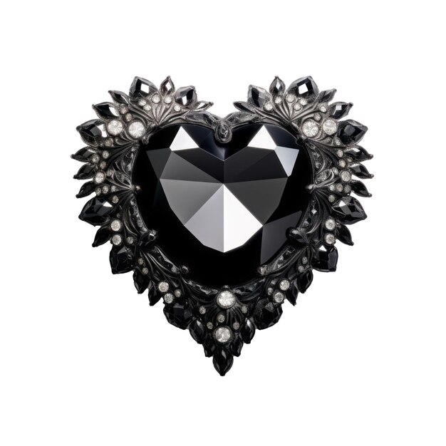 PSD a heart made of diamonds and crystals is on a white background