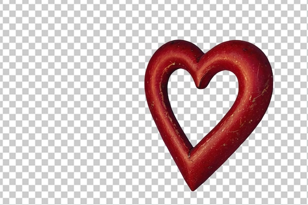 PSD heart made of red roses is on a transparent background