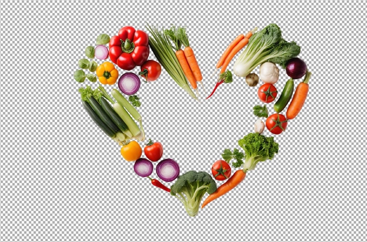 PSD 野菜で作られた心は あなたの魂を養う