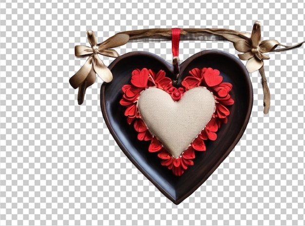 PSD Сердце на веревке на натуральном темном дереве каркас сердца ручной работы висит на темной деревянной доске поздравительная карточка на день святого валентина