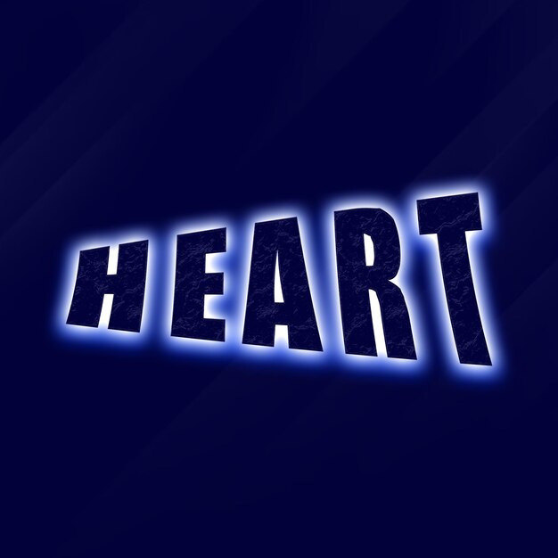 PSD heart premium 3d psd text effect