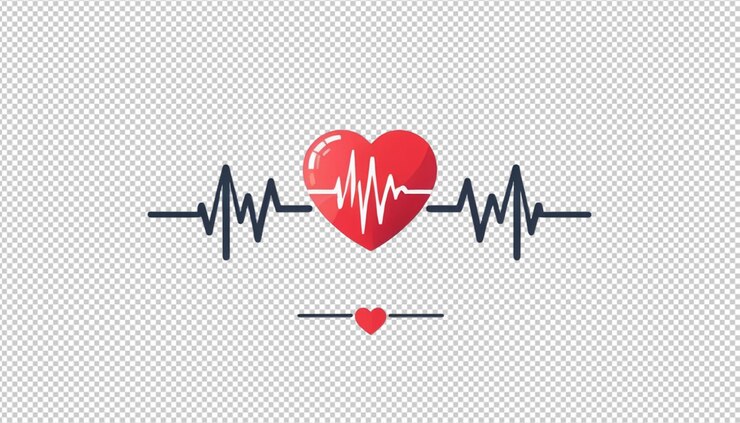 PSD heart rate pulse icon medicine logo vector heartbeat heart rate icon png