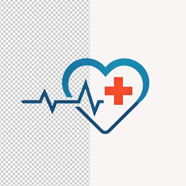 PSD heart rate pulse icon on transparent background