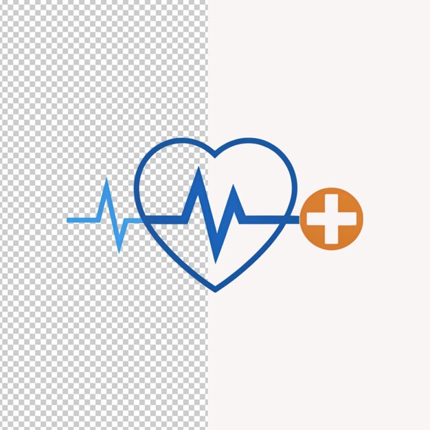 PSD heart rate pulse icon on transparent background